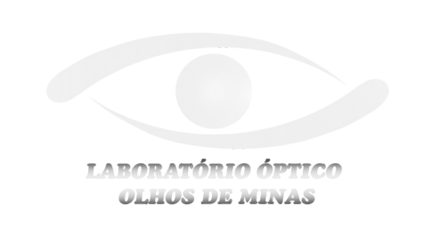 logo branca laboratório óptico olhos de minas